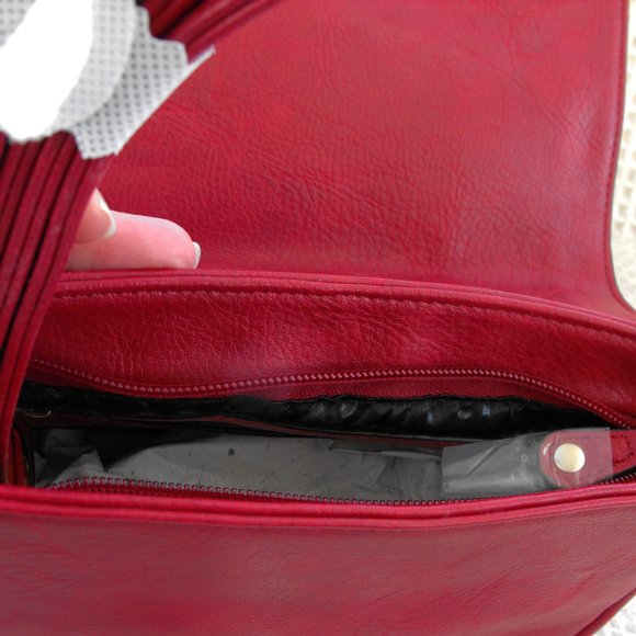 SHOULDER BAG, SLATER EMPERIA, FAUX LEATHER, RED - Picture 5 of 8